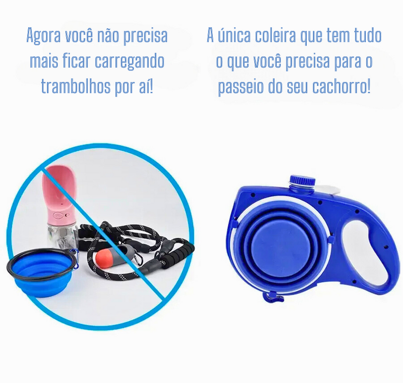 "Trela Coleira 4 em 1 para Pets: Segurança, Conforto e Versatilidade em Um Só Produto!"